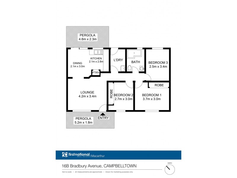 16 Bradbury Avenue, Campbelltown NSW 2560 Floorplan