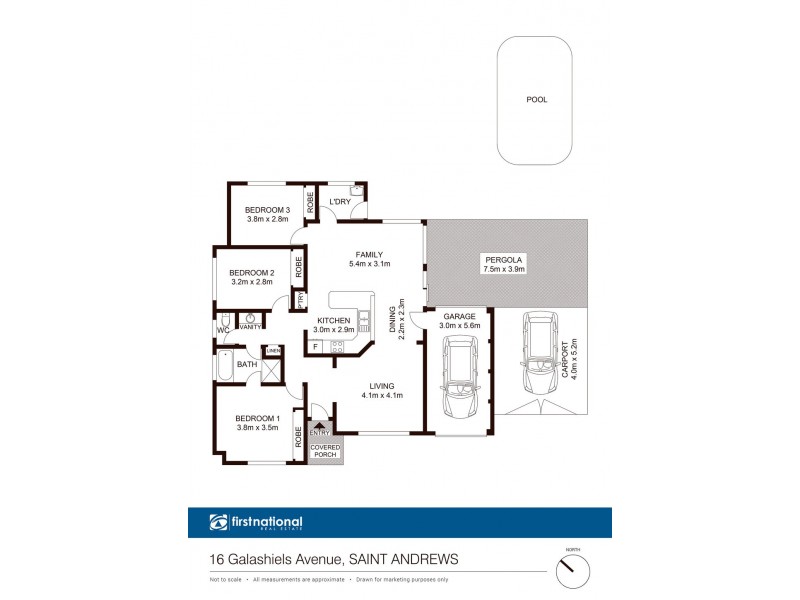 16 Galashiels Avenue, St Andrews NSW 2566 Floorplan