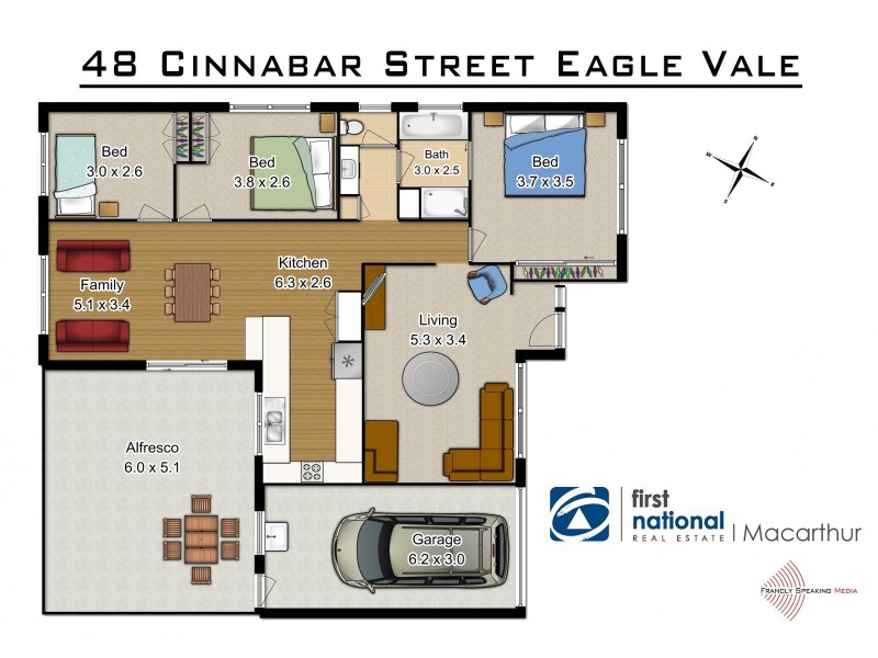 48 Cinnabar Street, Eagle Vale NSW 2558 Floorplan
