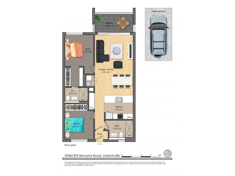 504B/359 Illawarra Road, Marrickville NSW 2204 Floorplan