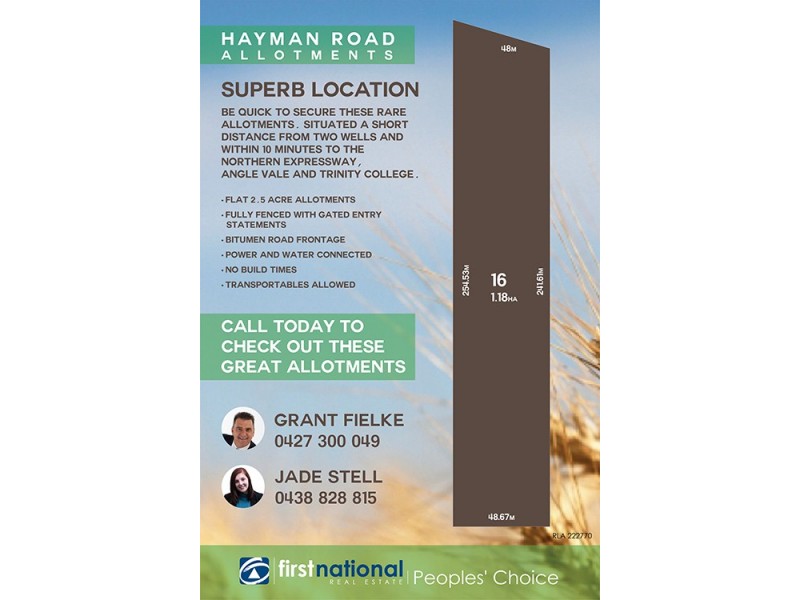 Lot 16 Hayman Road, Lewiston SA 5501