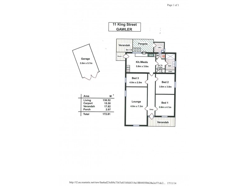 11 King Street, Gawler SA 5118 Floorplan