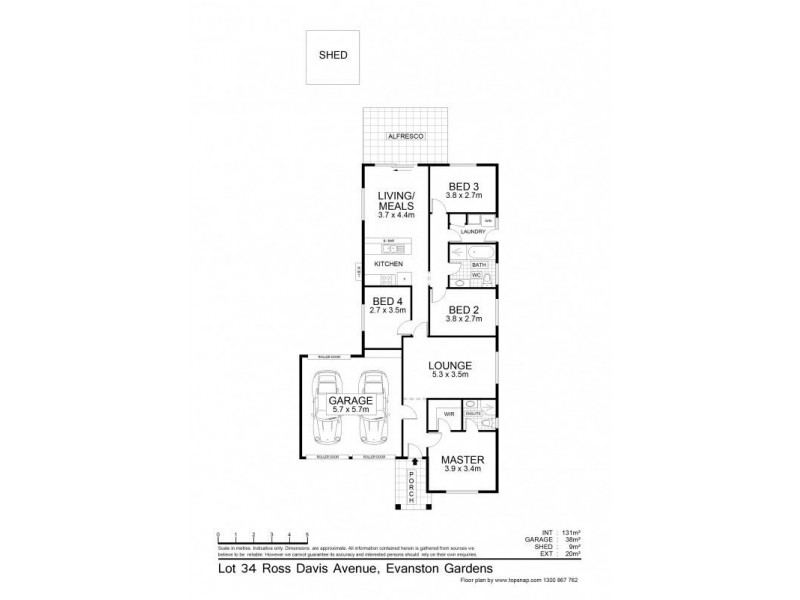 lot 23 Ross Davis Ave, Evanston Gardens SA 5116 Floorplan
