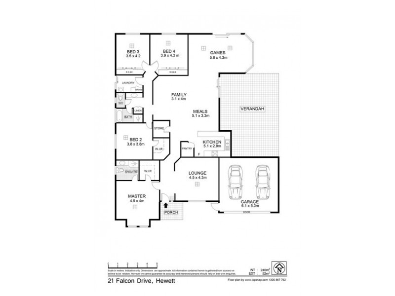 21 Falcon Drive, Hewett SA 5118 Floorplan