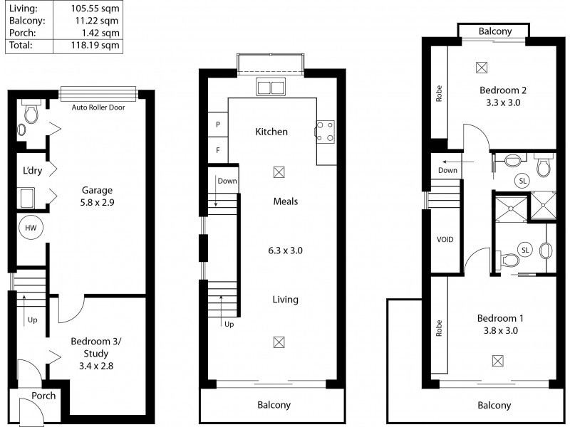1/17 Garden Tce, Mawson Lakes SA 5095 Floorplan