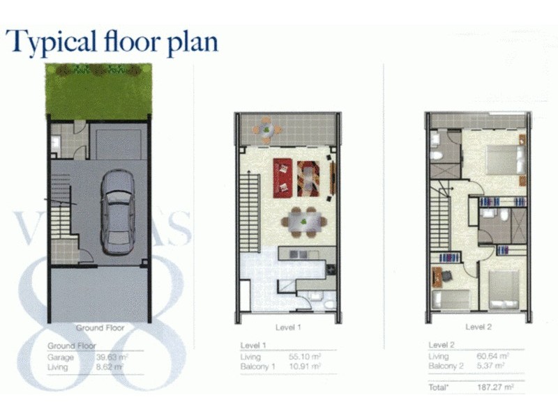 14/1 Mervyn Thomas Drive, Hope Island QLD 4212 Floorplan