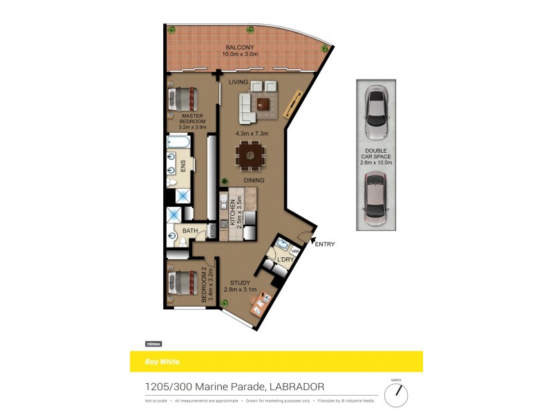 1205/300 Marine Parade, Labrador QLD 4215 Floorplan