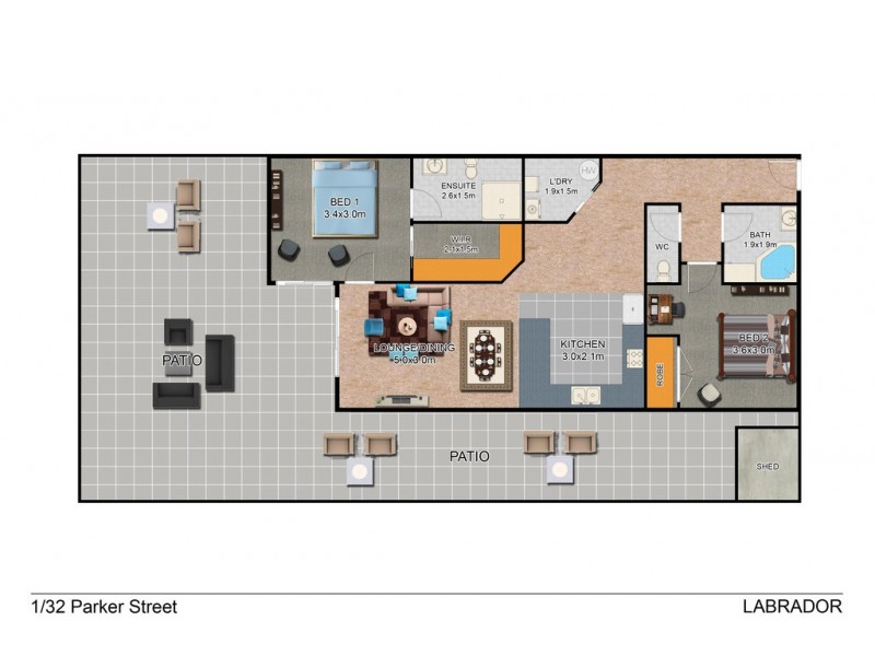 1/21 Middle Street, Labrador QLD 4215 Floorplan