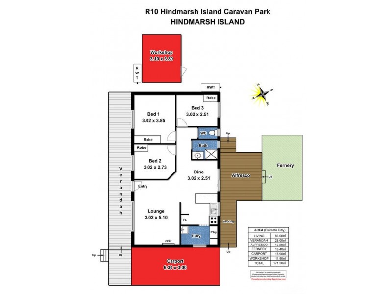 R10 Hindmarsh Island Caravan Park, Hindmarsh Island SA 5214 Floorplan