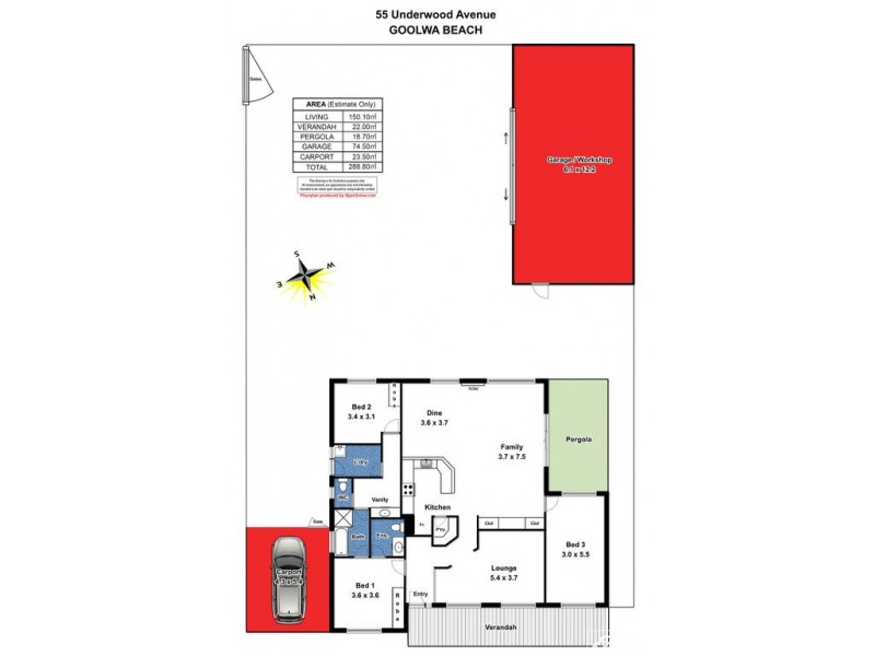 55 Underwood Avenue, Goolwa Beach SA 5214 Floorplan