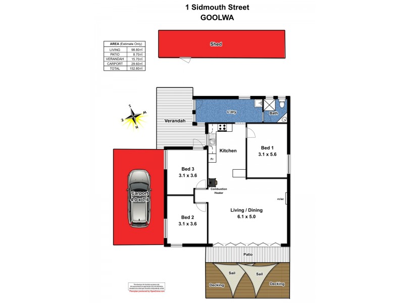 1 Sidmouth Street, Goolwa SA 5214 Floorplan