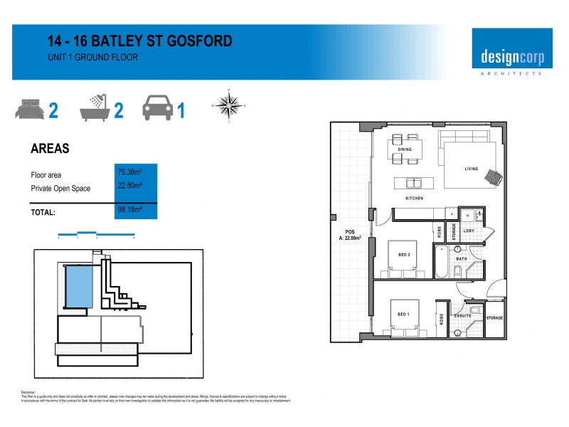 1/14-16 Batley Street, West Gosford NSW 2250 Floorplan