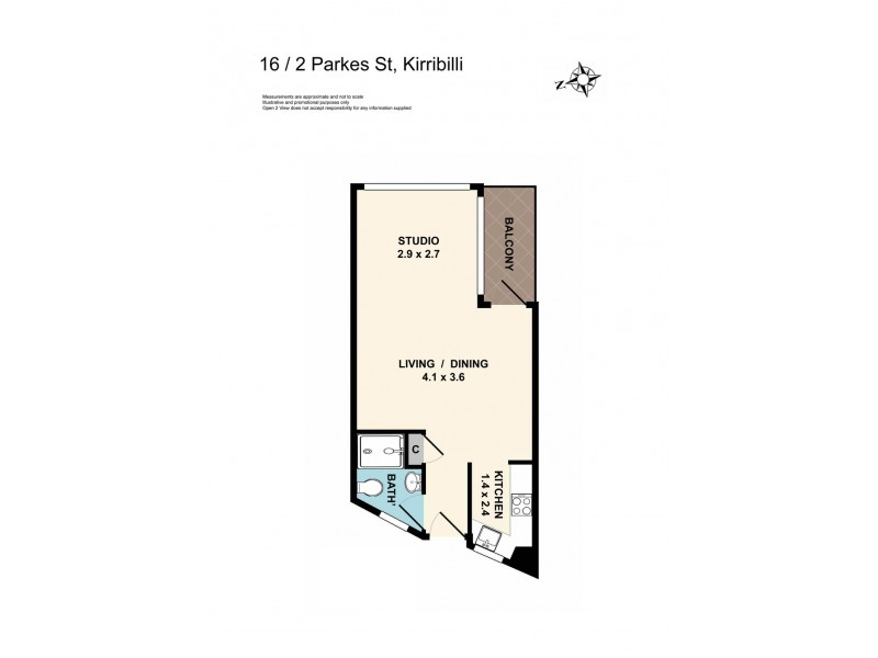 16/2 Parkes Street, Kirribilli NSW 2061 Floorplan