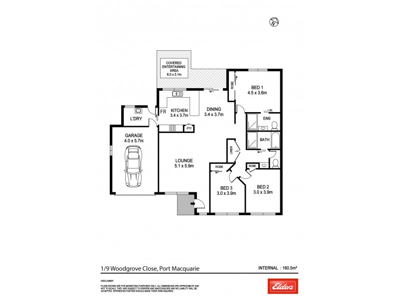 1/9 Woodgrove Close, Port Macquarie NSW 2444 Floorplan