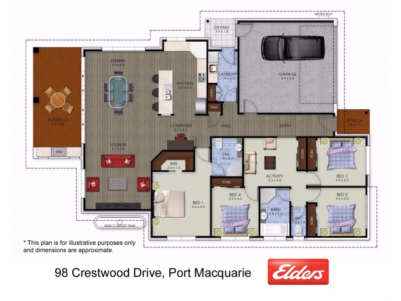 98 Crestwood Drive, Port Macquarie NSW 2444 Floorplan
