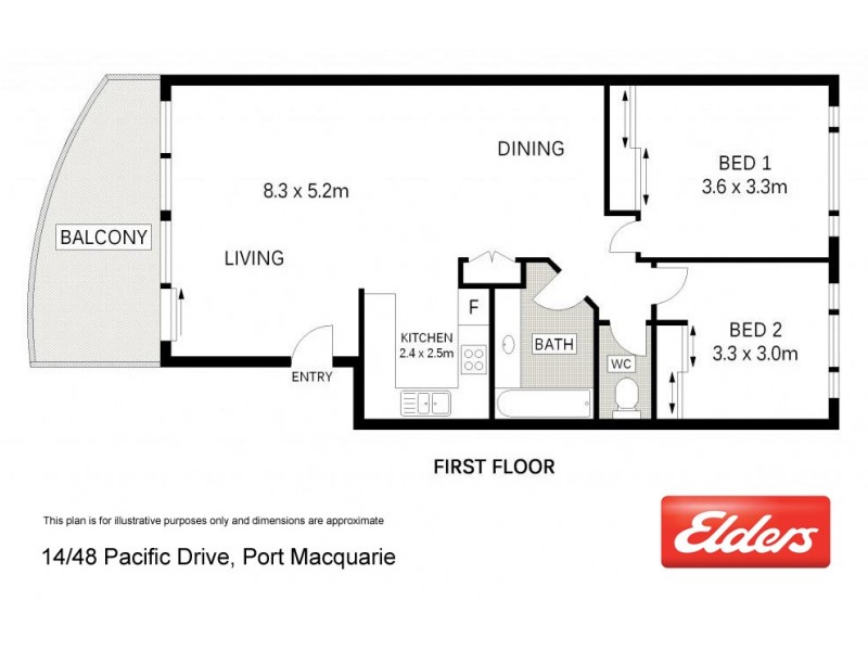 14/48 Pacific Drive, Port Macquarie NSW 2444 Floorplan