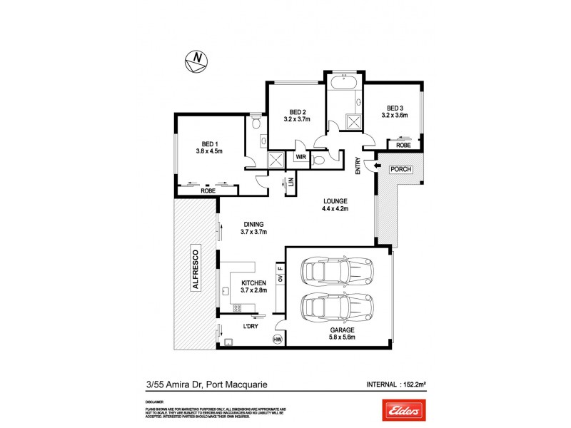 3/55 Amira Drive, Port Macquarie NSW 2444 Floorplan