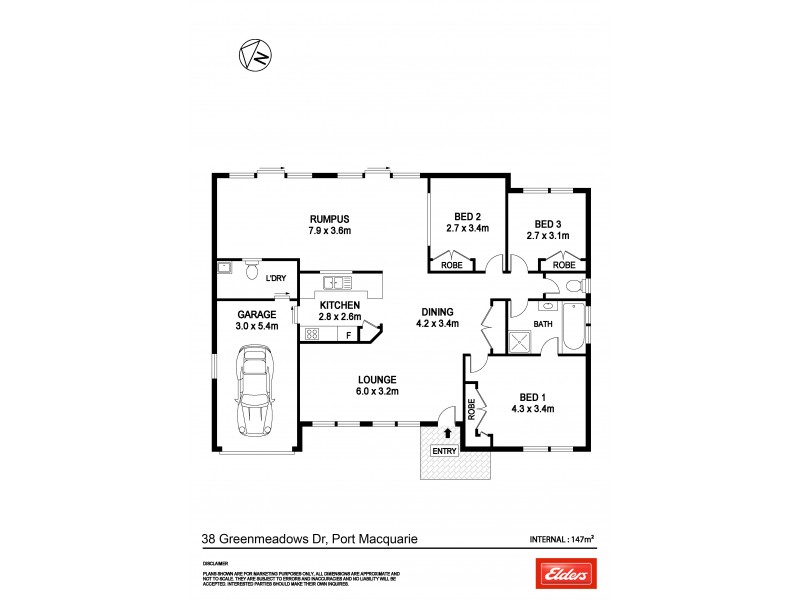 38 Greenmeadows Drive, Port Macquarie NSW 2444 Floorplan