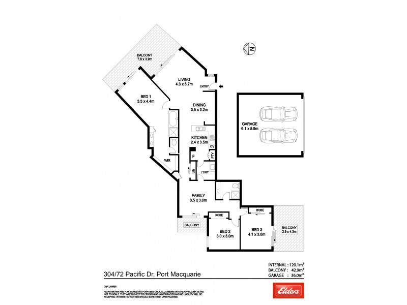 304/72 Pacific Drive, Port Macquarie NSW 2444 Floorplan