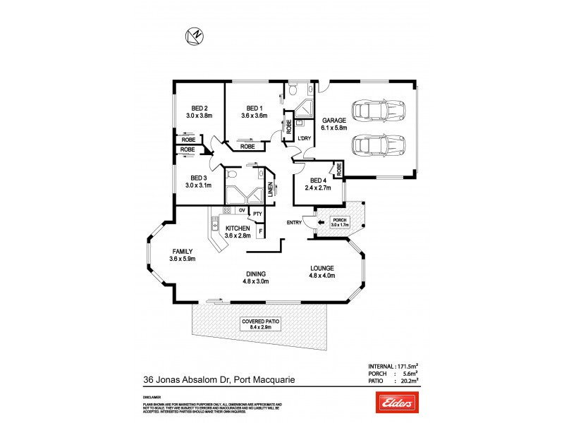 36 Jonas Absalom Drive, Port Macquarie NSW 2444 Floorplan