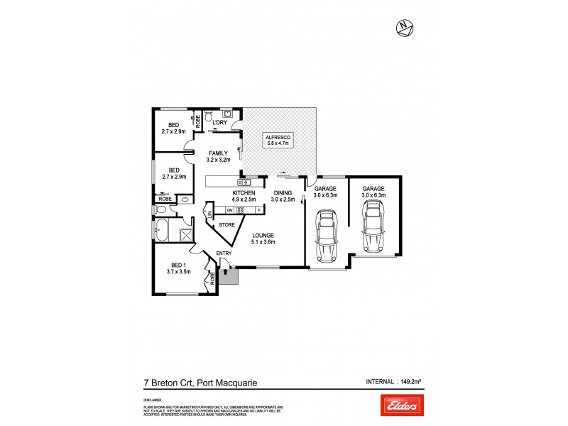 7 Breton Court, Port Macquarie NSW 2444 Floorplan