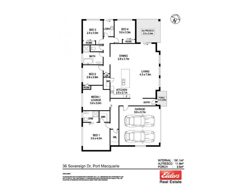 36 Sovereign Drive, Port Macquarie NSW 2444 Floorplan