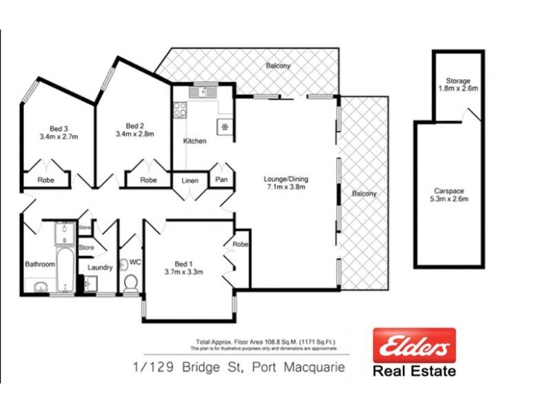 1/129 BRIDGE STREET, Port Macquarie NSW 2444 Floorplan