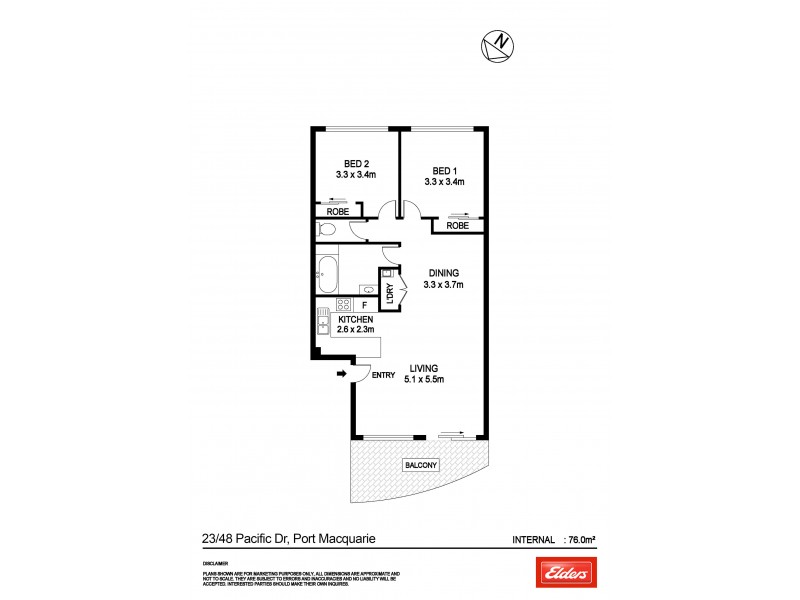 23/48 Pacific Drive, Port Macquarie NSW 2444 Floorplan