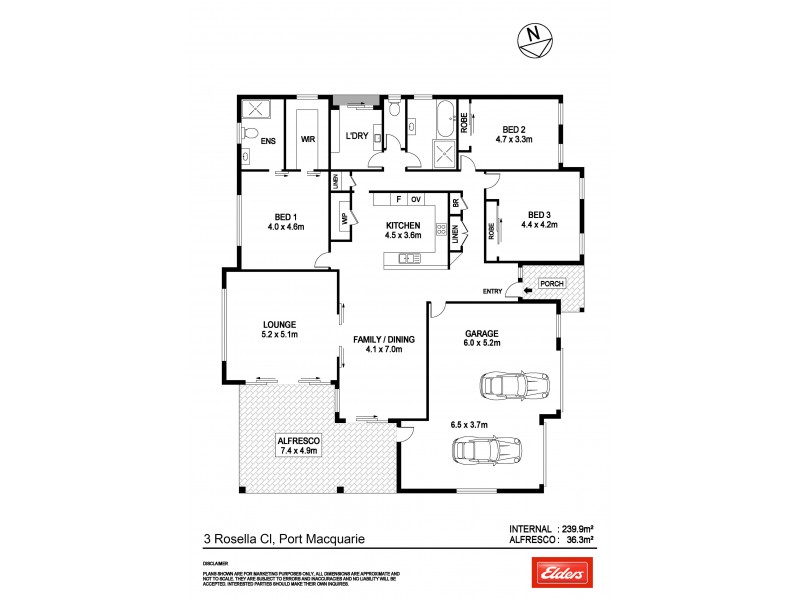 3 Rosella Close, Port Macquarie NSW 2444 Floorplan