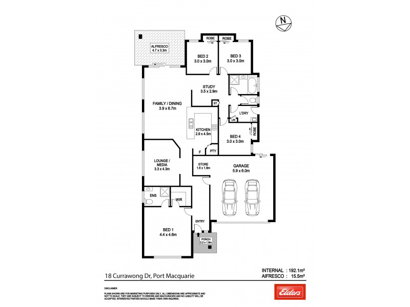 18 Currawong Drive, Port Macquarie NSW 2444 Floorplan