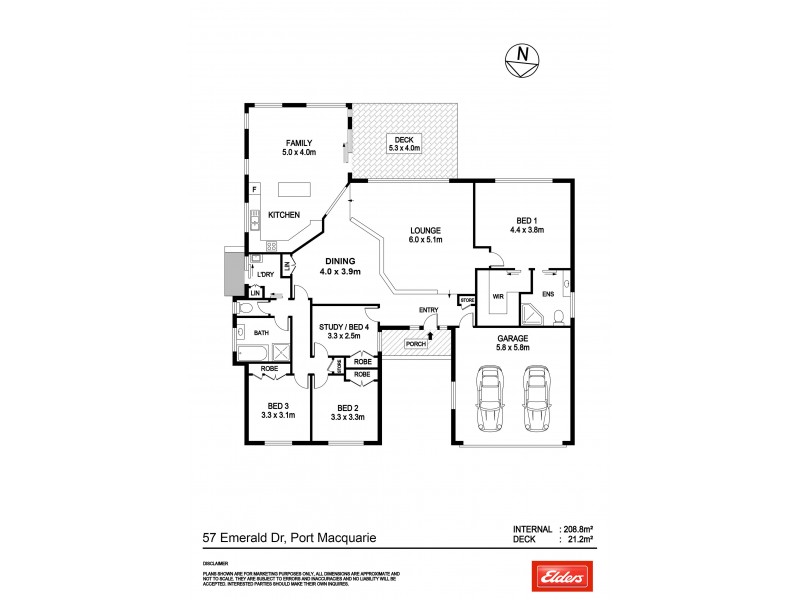 57 Emerald Drive, Port Macquarie NSW 2444 Floorplan