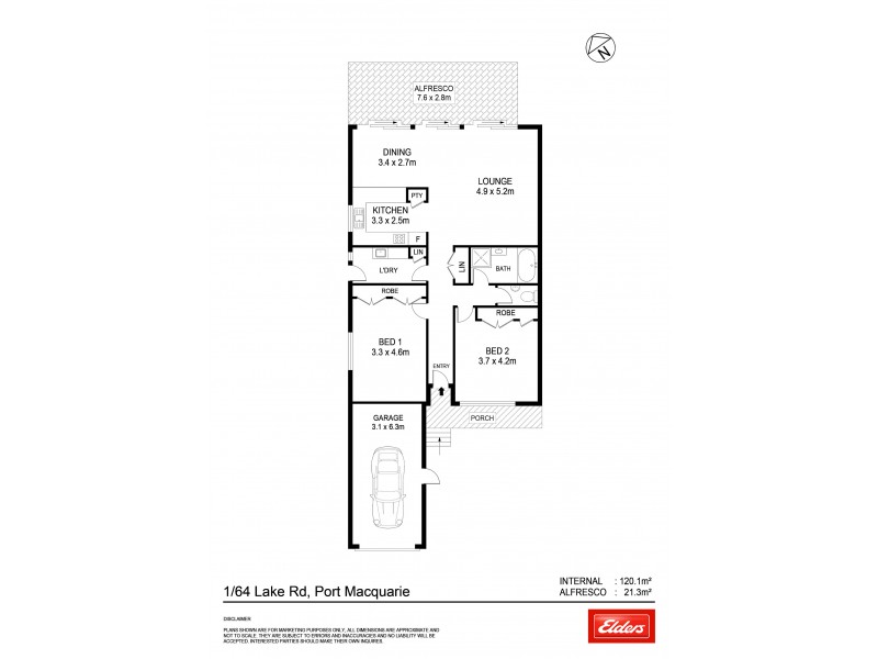 1/64 Lake Road, Port Macquarie NSW 2444 Floorplan