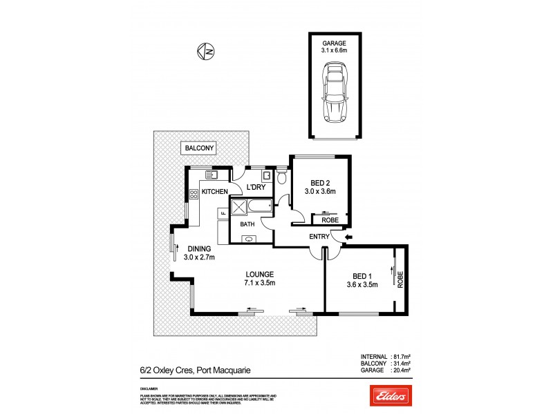 6/2 Oxley Crescent, Port Macquarie NSW 2444 Floorplan