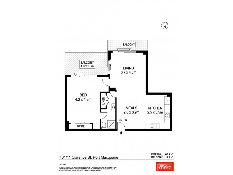 401/11 Clarence Street, Port Macquarie NSW 2444 Floorplan