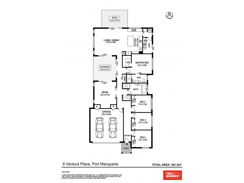 9 Ventura Place, Port Macquarie NSW 2444 Floorplan