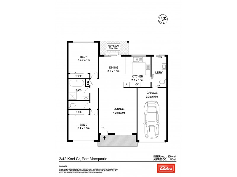 2/42 Koel Crescent, Port Macquarie NSW 2444 Floorplan