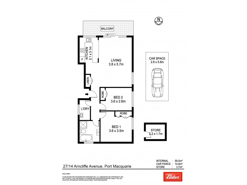 27/14 Arncliffe Avenue, Port Macquarie NSW 2444 Floorplan