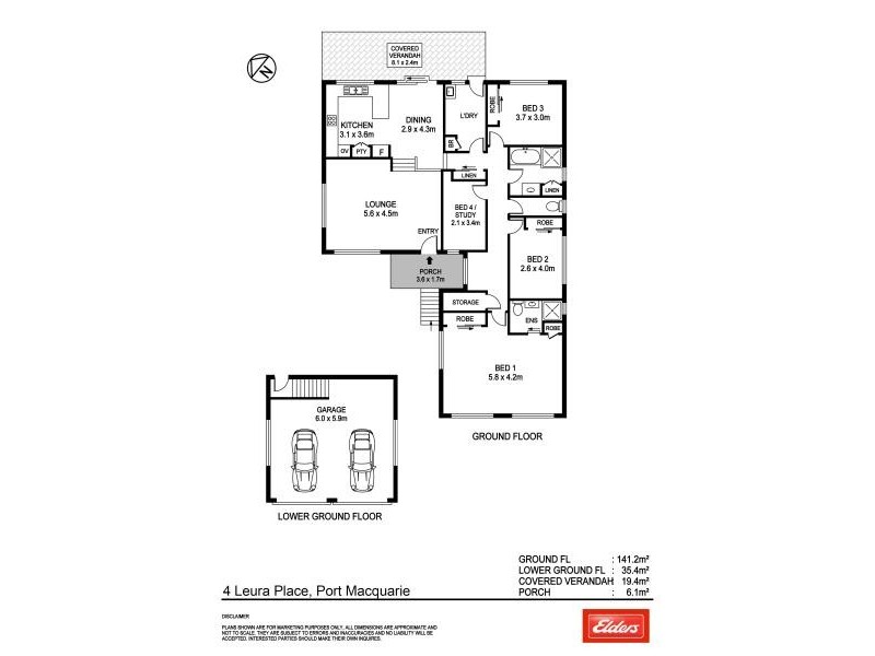 4 LEURA PLACE, Port Macquarie NSW 2444 Floorplan