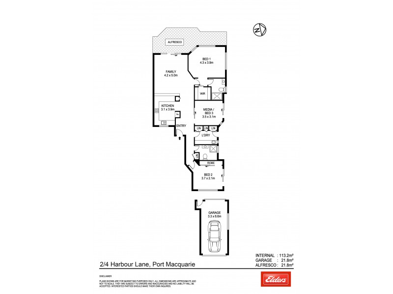 2/4 Harbour Lane, Port Macquarie NSW 2444 Floorplan