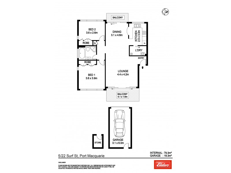 5/22 Surf Street, Port Macquarie NSW 2444 Floorplan
