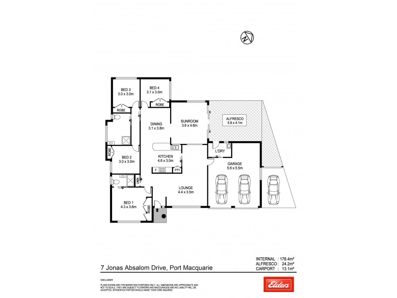 7 Jonas Absalom Drive, Port Macquarie NSW 2444 Floorplan