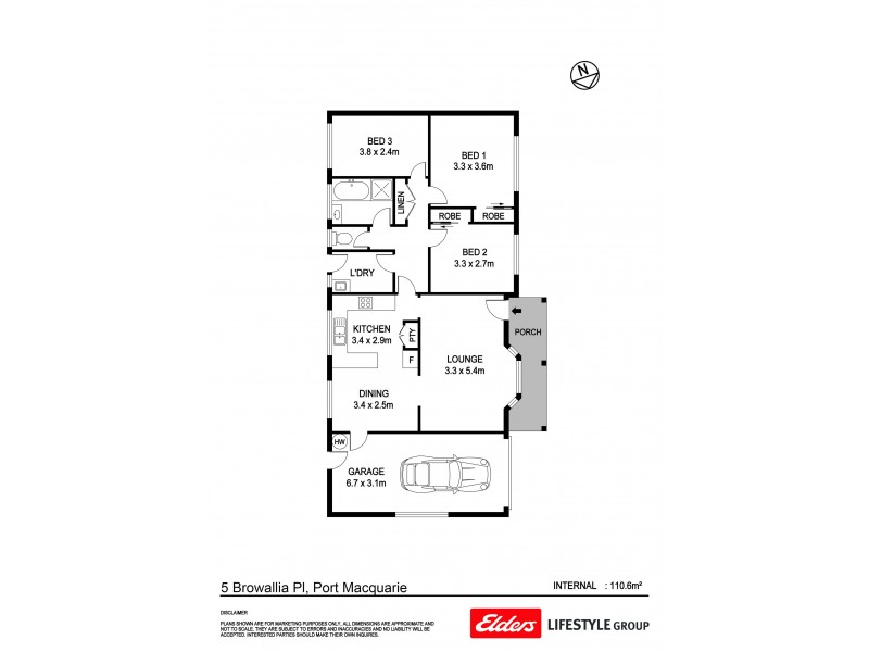 5 Browallia Place, Port Macquarie NSW 2444 Floorplan