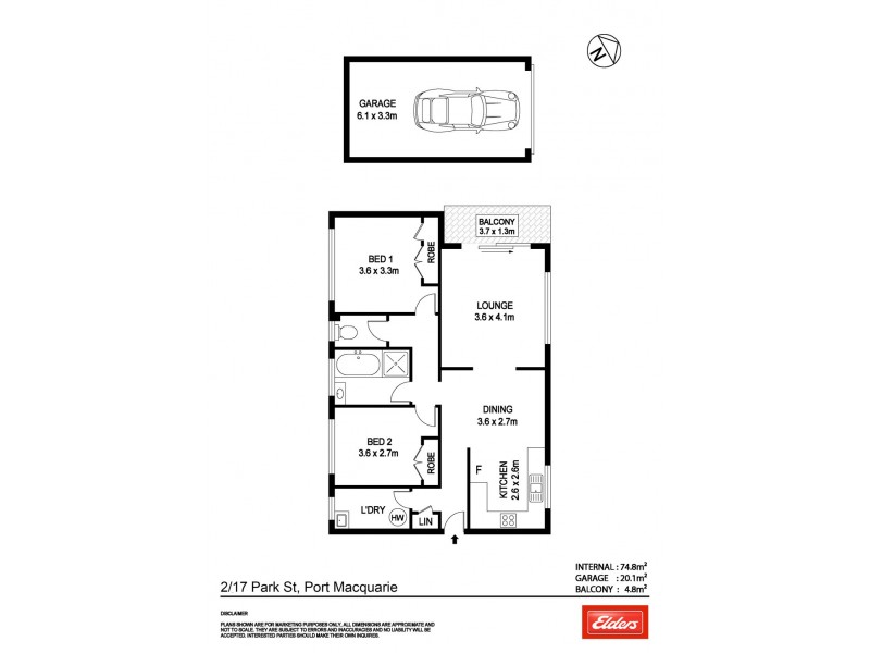 2/17 Park Street, Port Macquarie NSW 2444 Floorplan