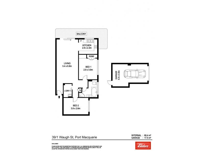 39/1 Waugh Street, Port Macquarie NSW 2444 Floorplan