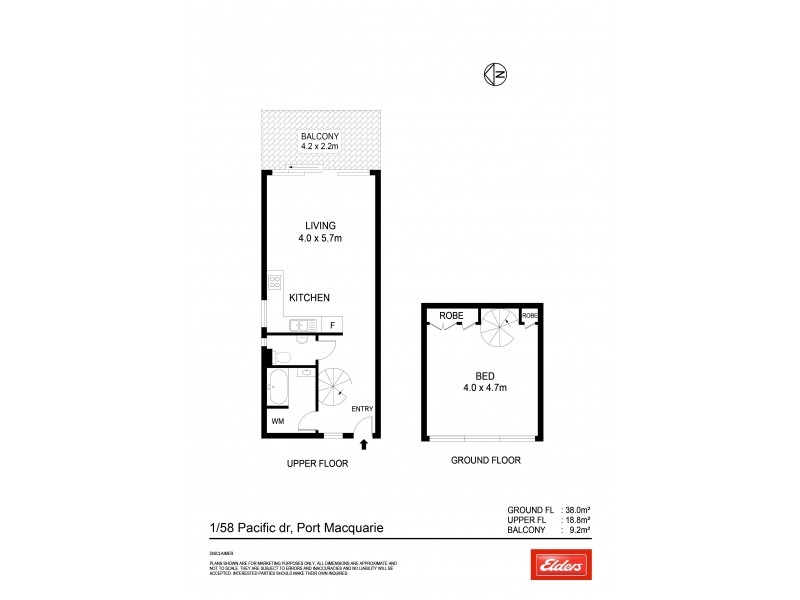 1/58 Pacific Drive, Port Macquarie NSW 2444 Floorplan