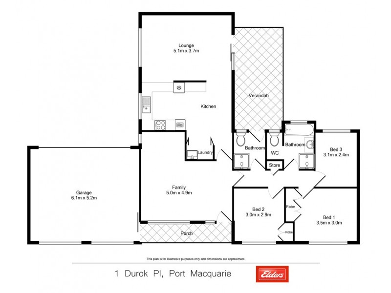 1 Durok Place, Port Macquarie NSW 2444 Floorplan