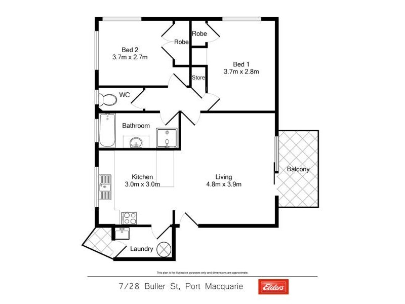 7/28 BULLER STREET, Port Macquarie NSW 2444 Floorplan