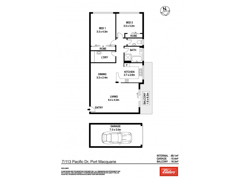 7/113 Pacific Drive, Port Macquarie NSW 2444 Floorplan