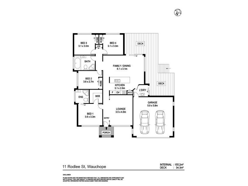 11 RODLEE STREET, Wauchope NSW 2446 Floorplan