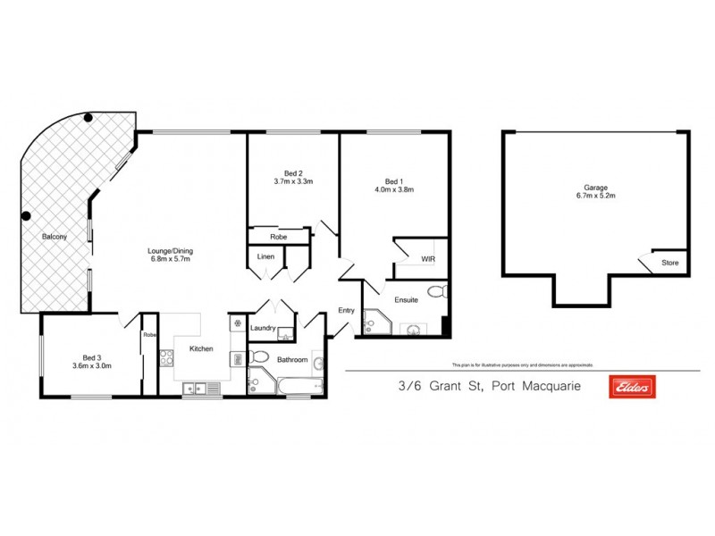 3/6 Grant Street, Port Macquarie NSW 2444 Floorplan